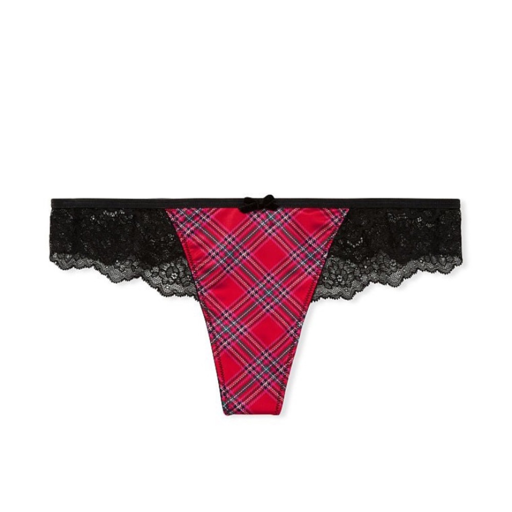 V.S Dream Angels Velvet Bow Thong Panty❤️🖤